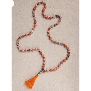 ADERA DESIGNS Hagere Tassel Necklace In OSU Upcucle Orange New